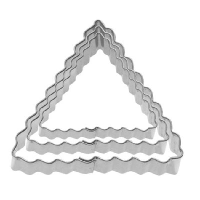 3 pcs. emporte-pièces terrasse triangle ondulé, 4,5,6cm