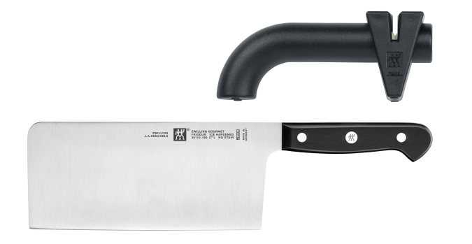 Set de 2 couteaux gourmet (hachoir + aiguiseur)