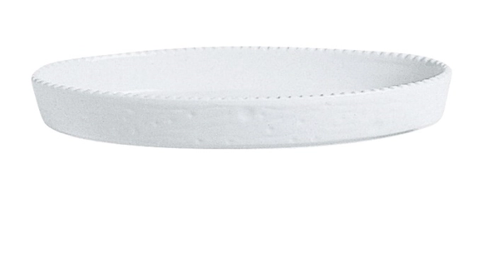 Pirofila moule à four ovale blanc a. rainures 24x14cm H3.9cm