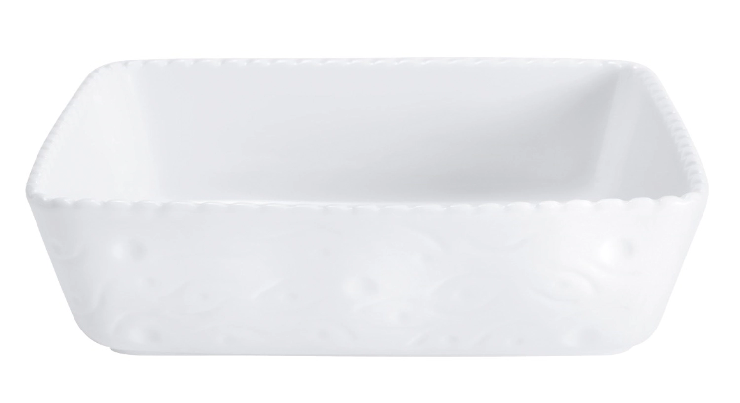 Pirofila moule à four rectangulaire blanc 22x16cm H6cm