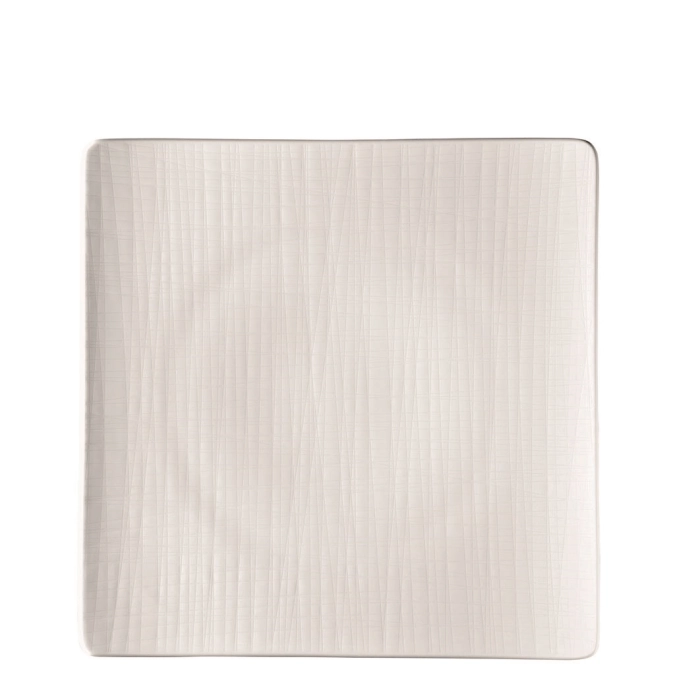 Mesh weiss Teller flach quadratisch 31x31cm