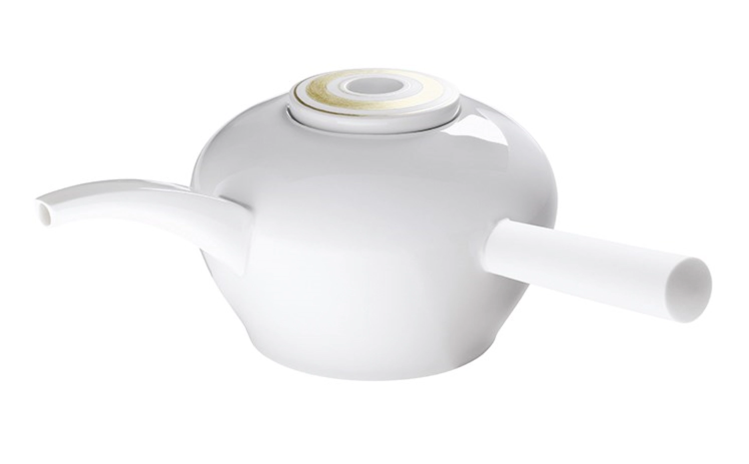 Glamour Gold Teekanne mit Griff, seitlich