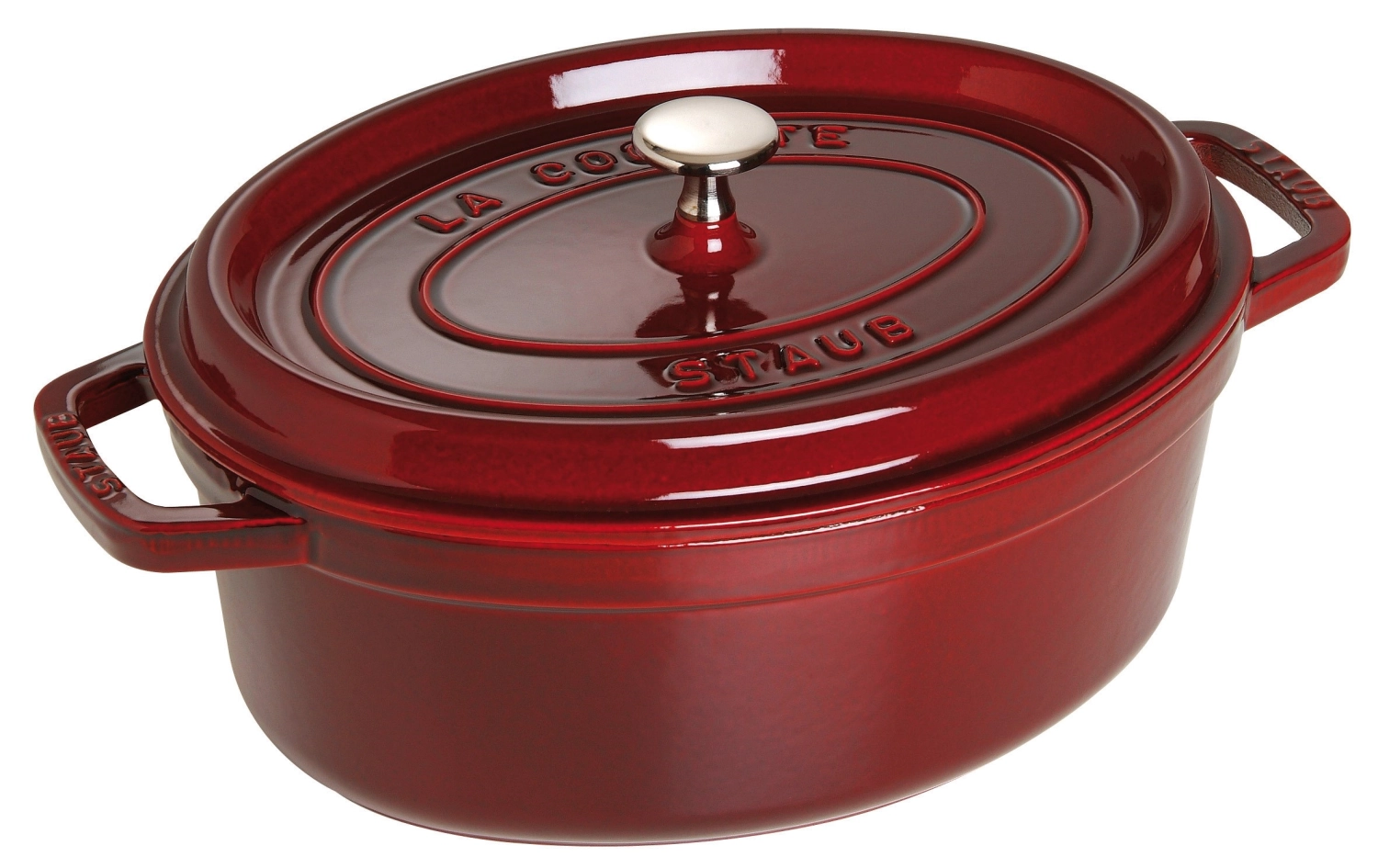 Cocotte 31 cm, ovale, rouge grenadine, fonte 5.5l