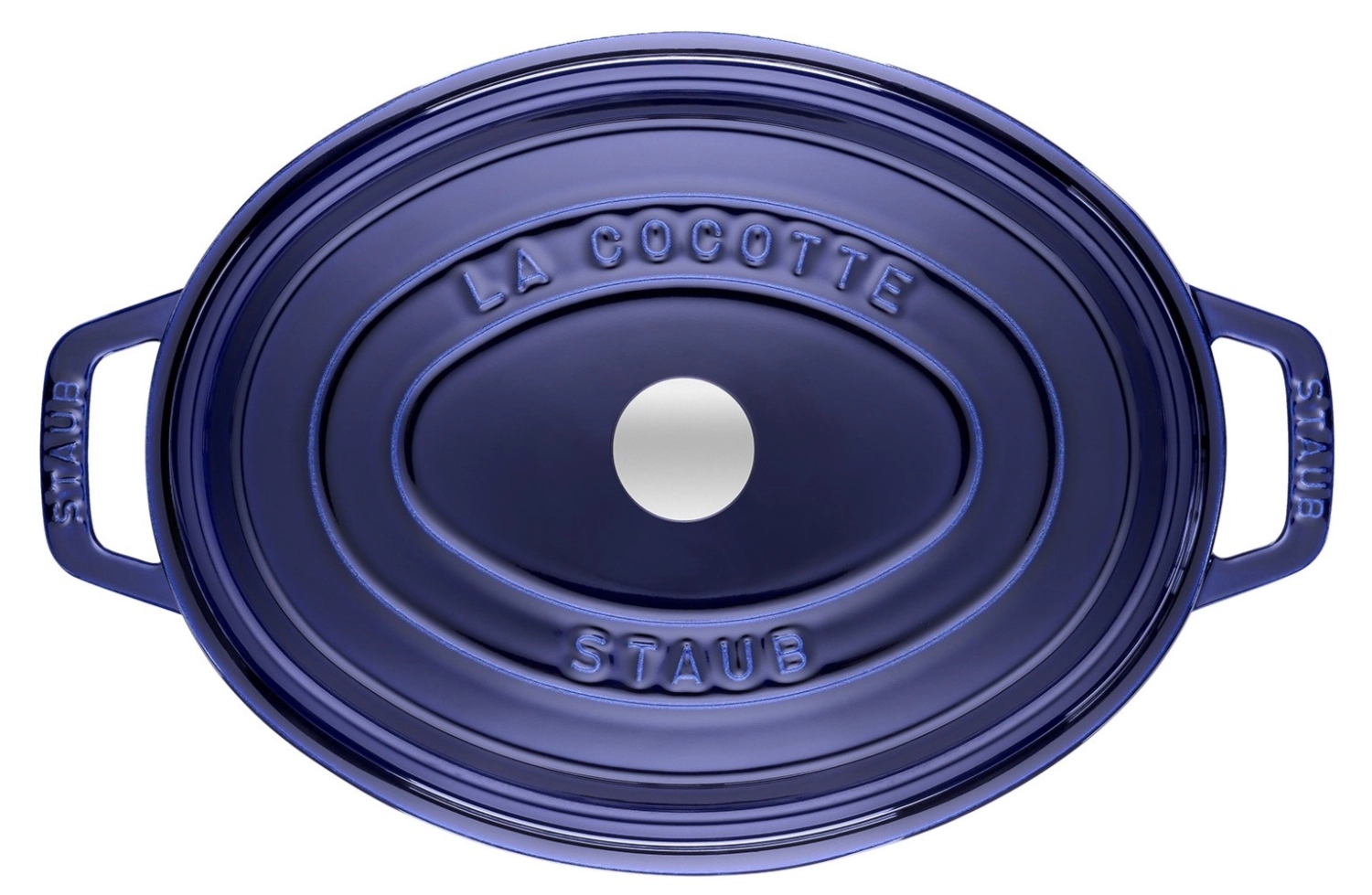 Cocotte 33 cm, ovale, bleu foncé, fonte 6.7l