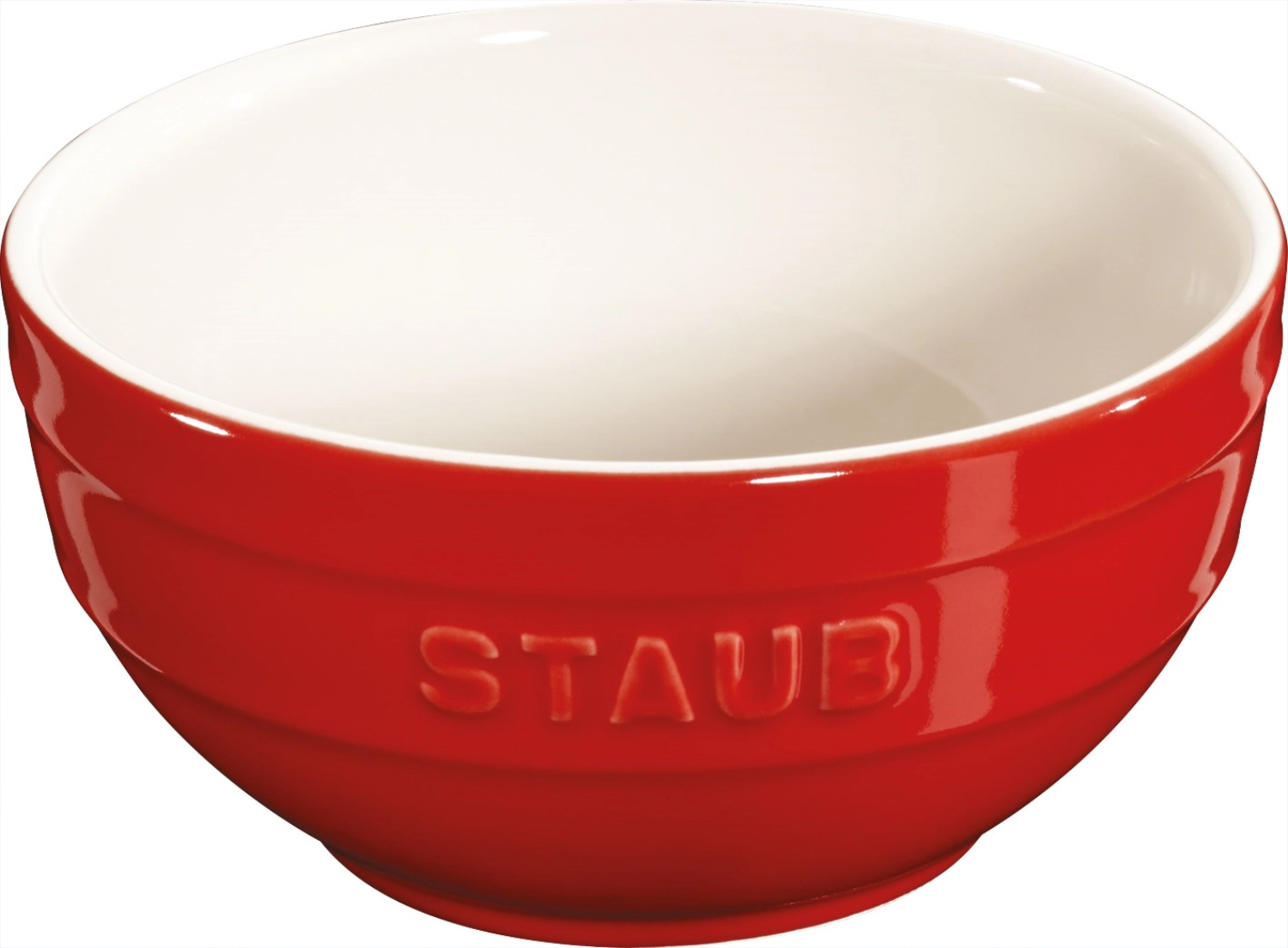 Plat en céramique, rouge cerise rond 1.2l ø17 cm