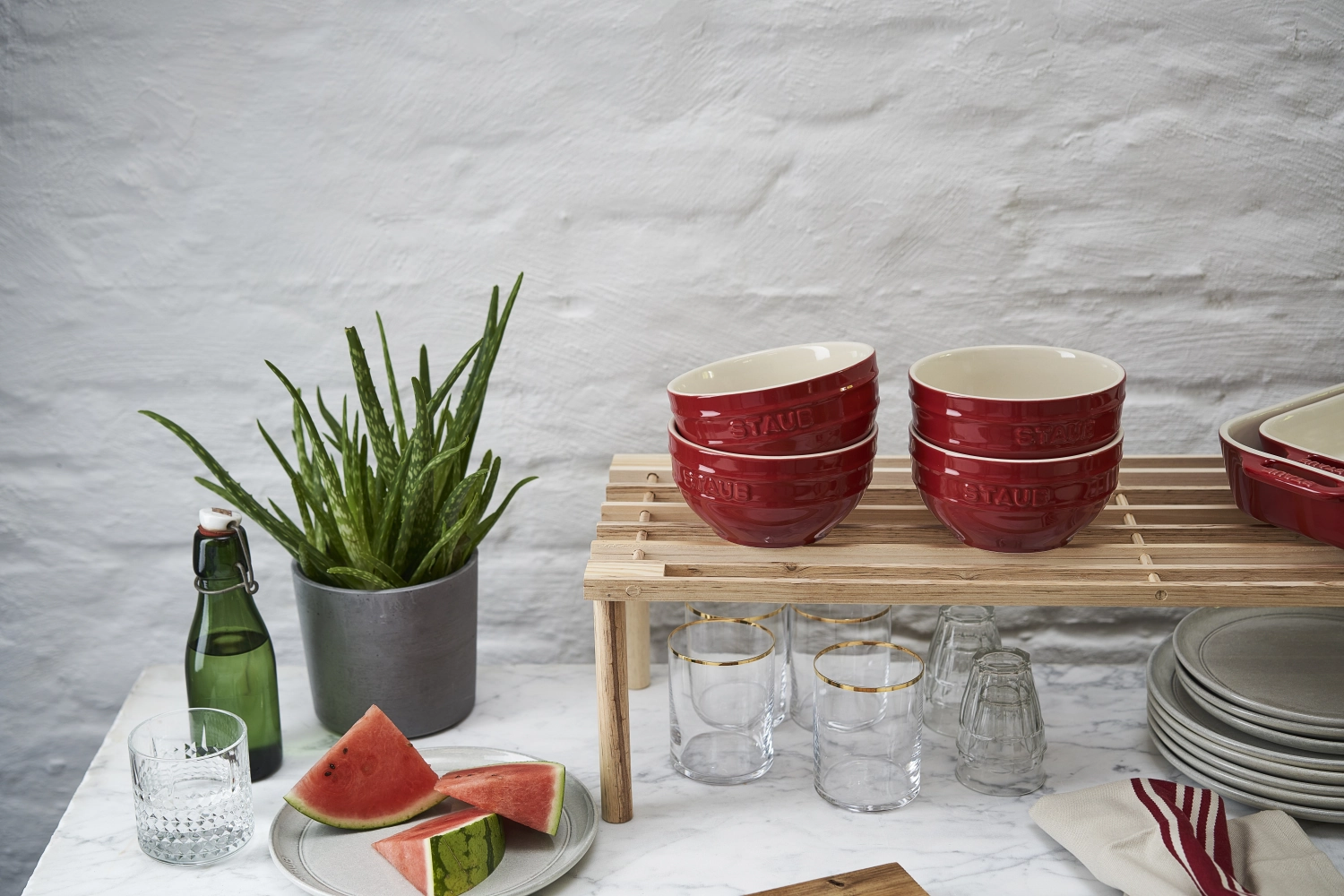 Bol en céramique, rouge cerise rond 0.4l ø12 cm