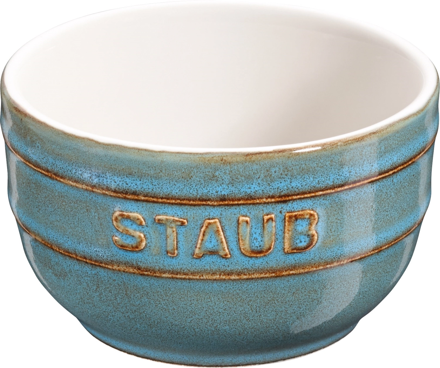 Ramequin céramique rond, set de 2, turquoise antique, 8 cm