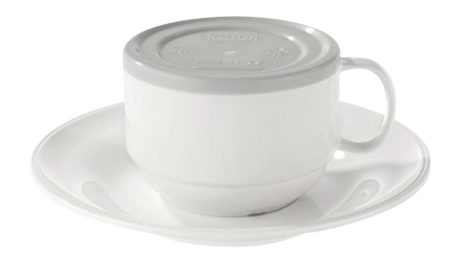 Tasse à déjeuner avec couvercle PC/PP 0.325lt