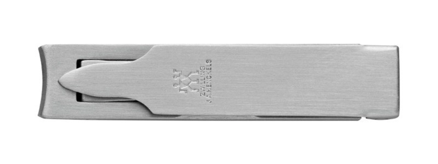 Coupe-ongles en manchette cuir mat, inox