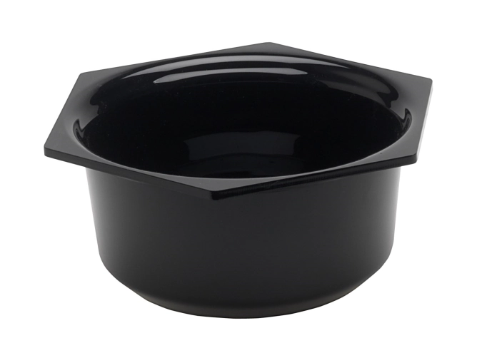 Saladier rond hexagonal 1.5lt noir 18x18x8.5cm