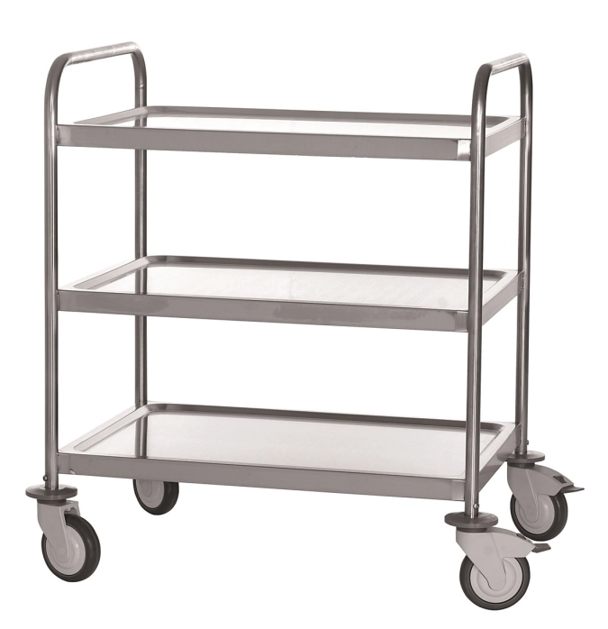 Chariot de service 3 tablettes 80x58cm H96cm