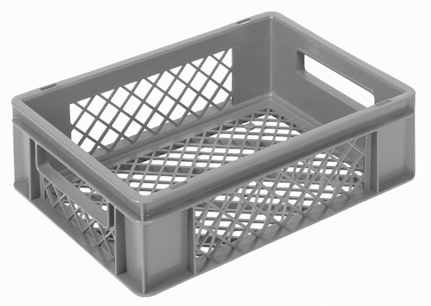 Behälter grau 40x30x12cm Standard Boden und Wände perforiert
