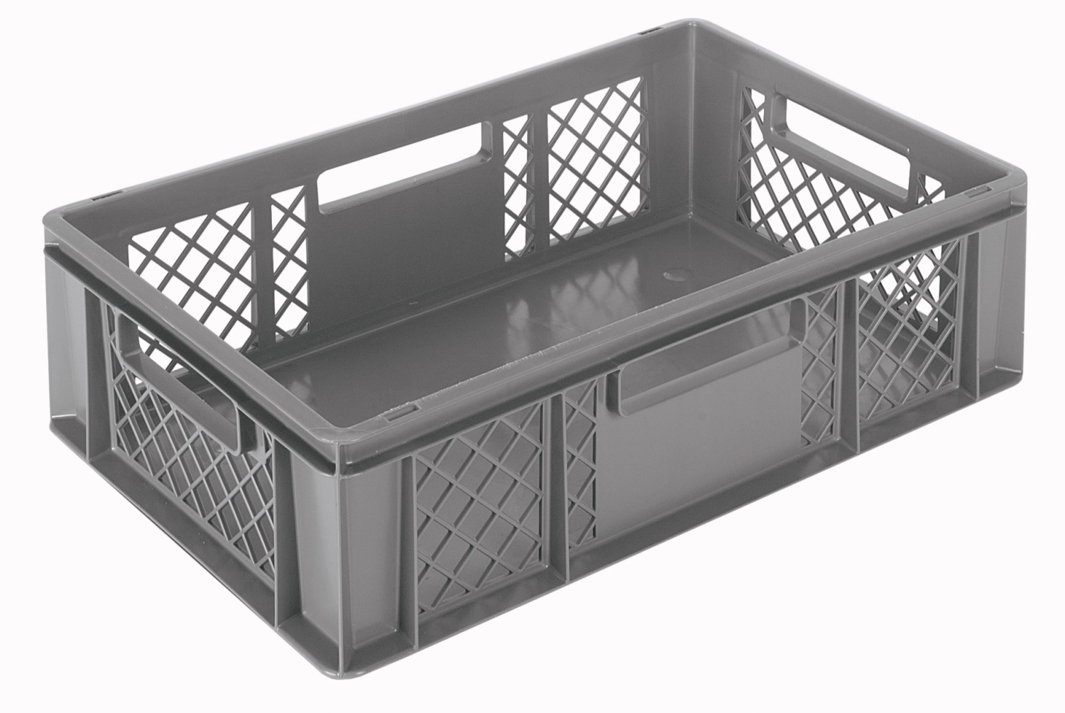 Behälter grau 60x40x17cm Standard Boden geschlos/Wände perfo