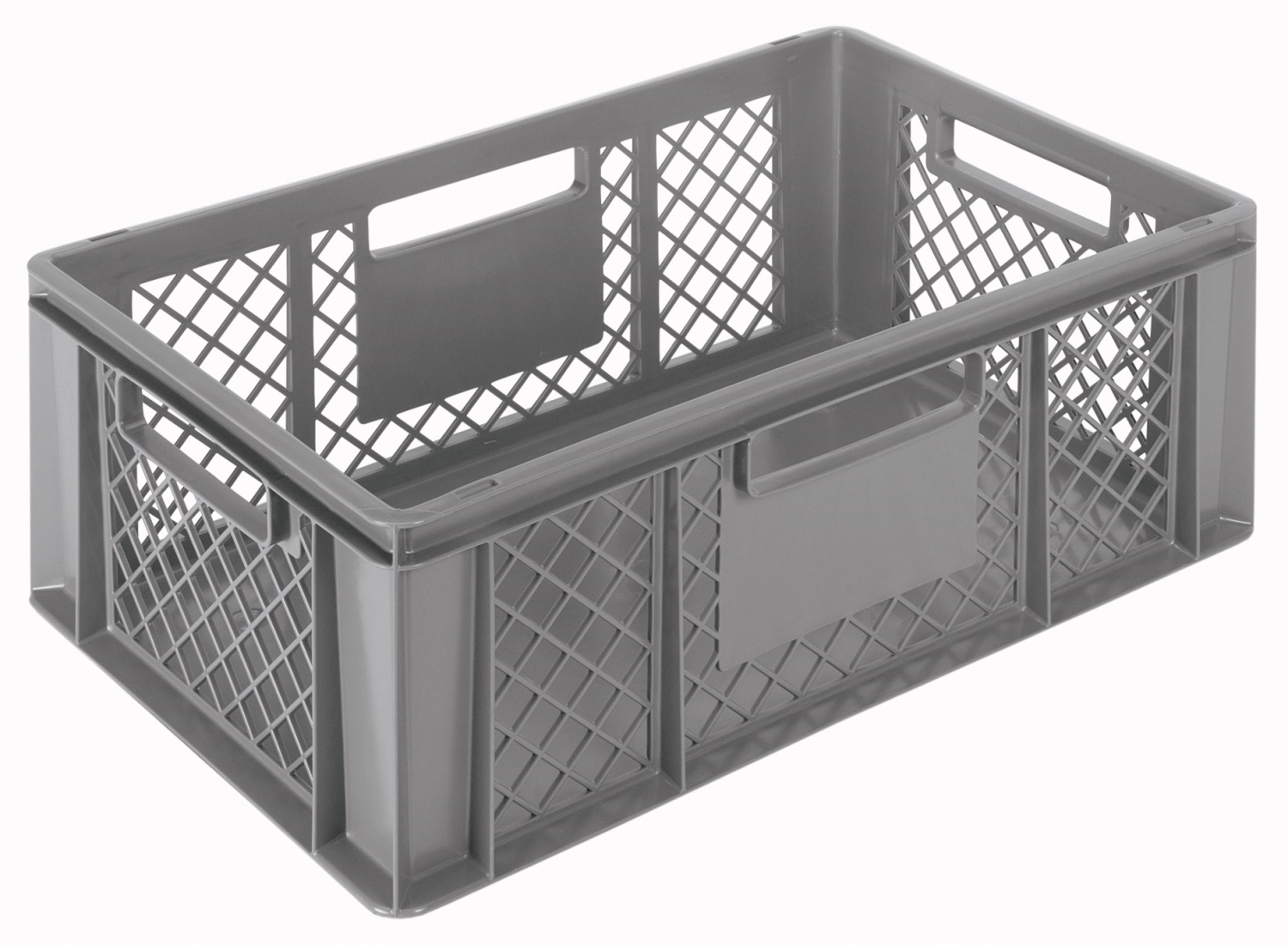 Behälter grau 60x40x22cm Standard Boden geschlos/Wände perfo