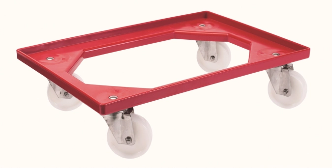 Support de transport vert 4 roulettes pivotantes fourches en
