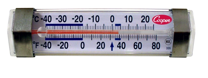 Thermometer horizontal für Kühlmöbel