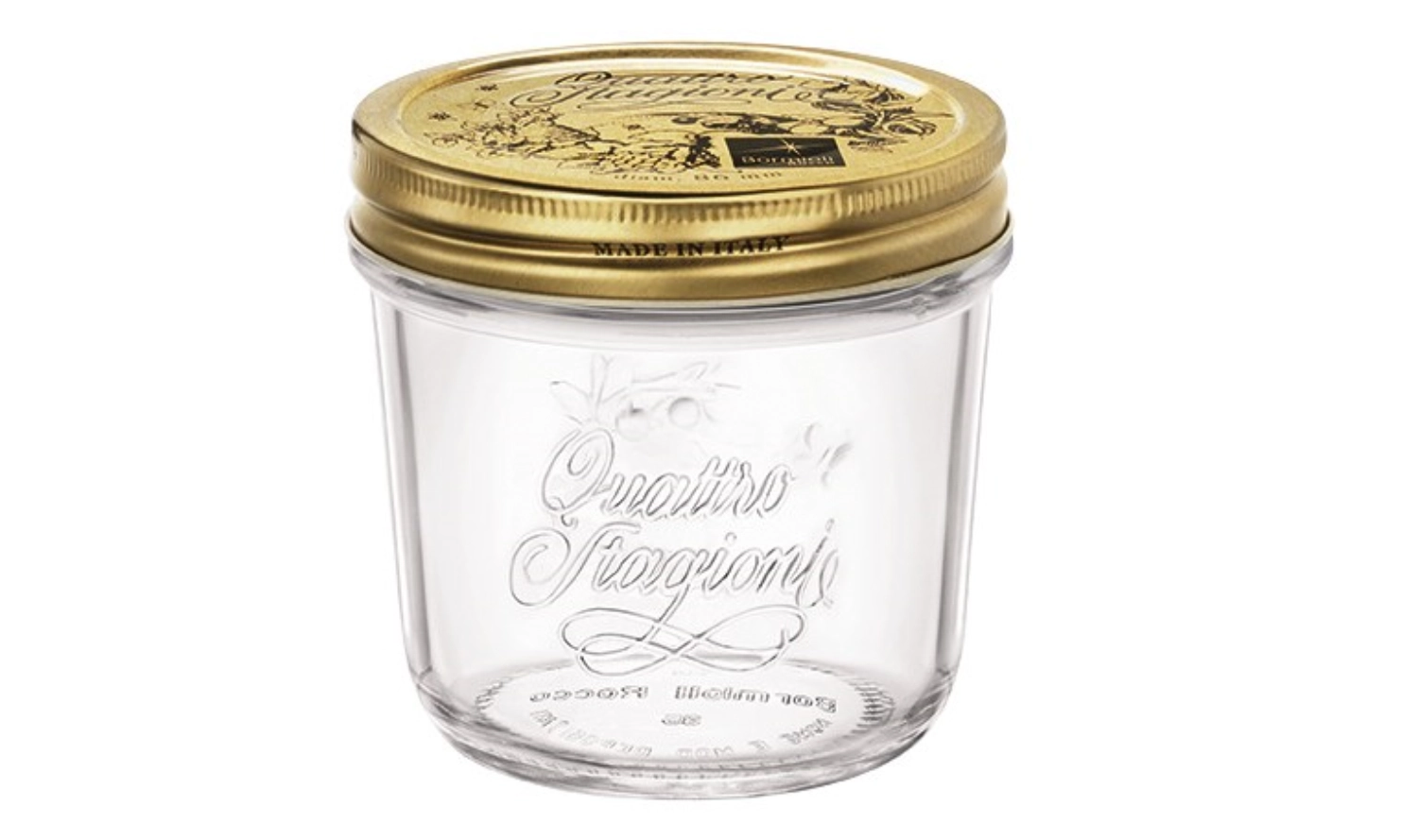 Quattro Stationi Einmachglas breit mit Deckel 25cl