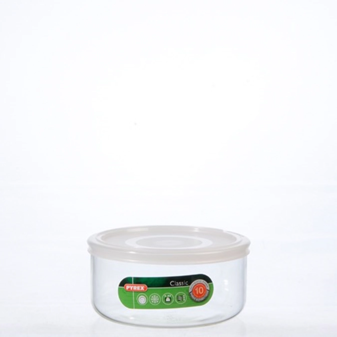 Platte rund 15cm/1 1l  mit weissem Deckel  Pyrex