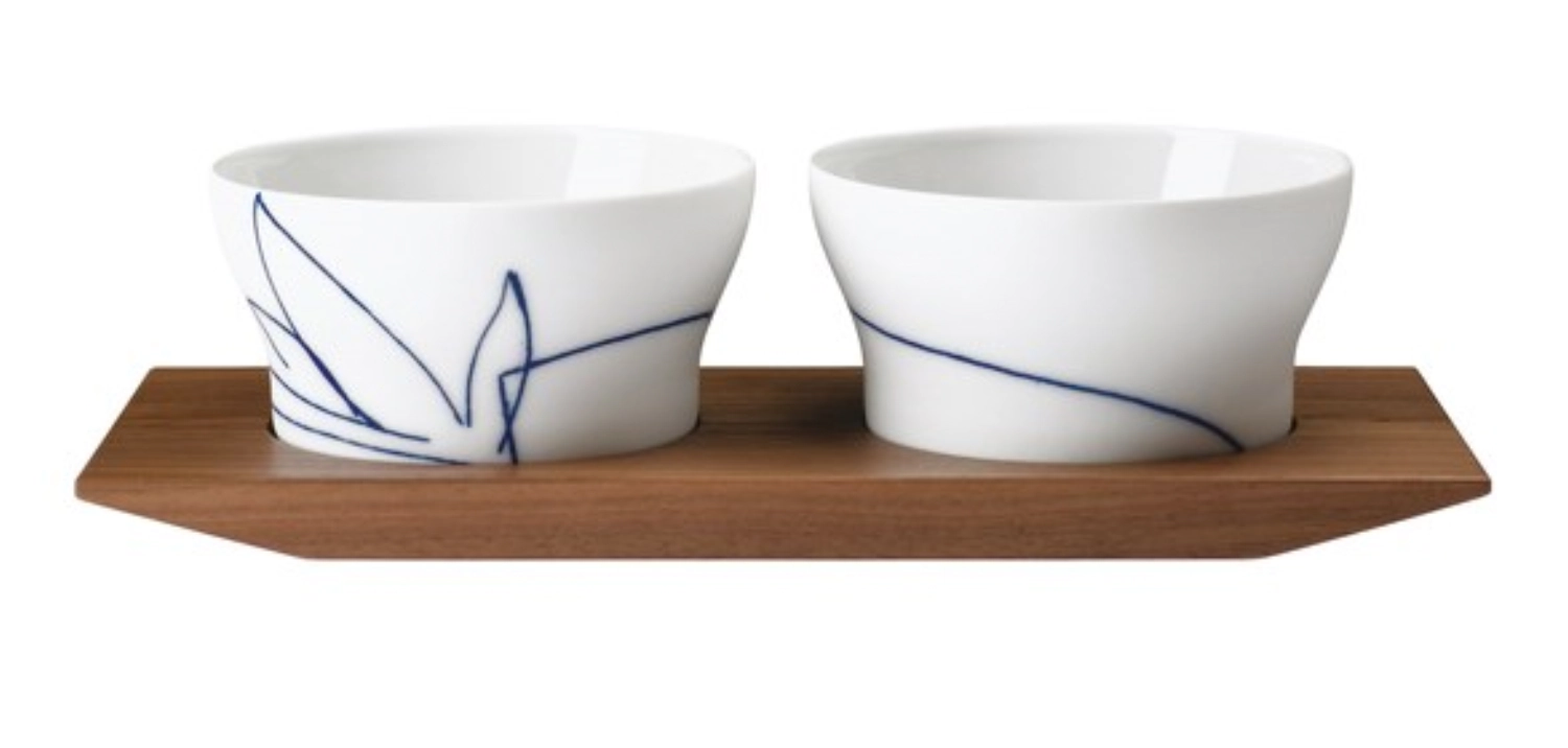 Grenat Set de 2 pots à confiture sur plateau