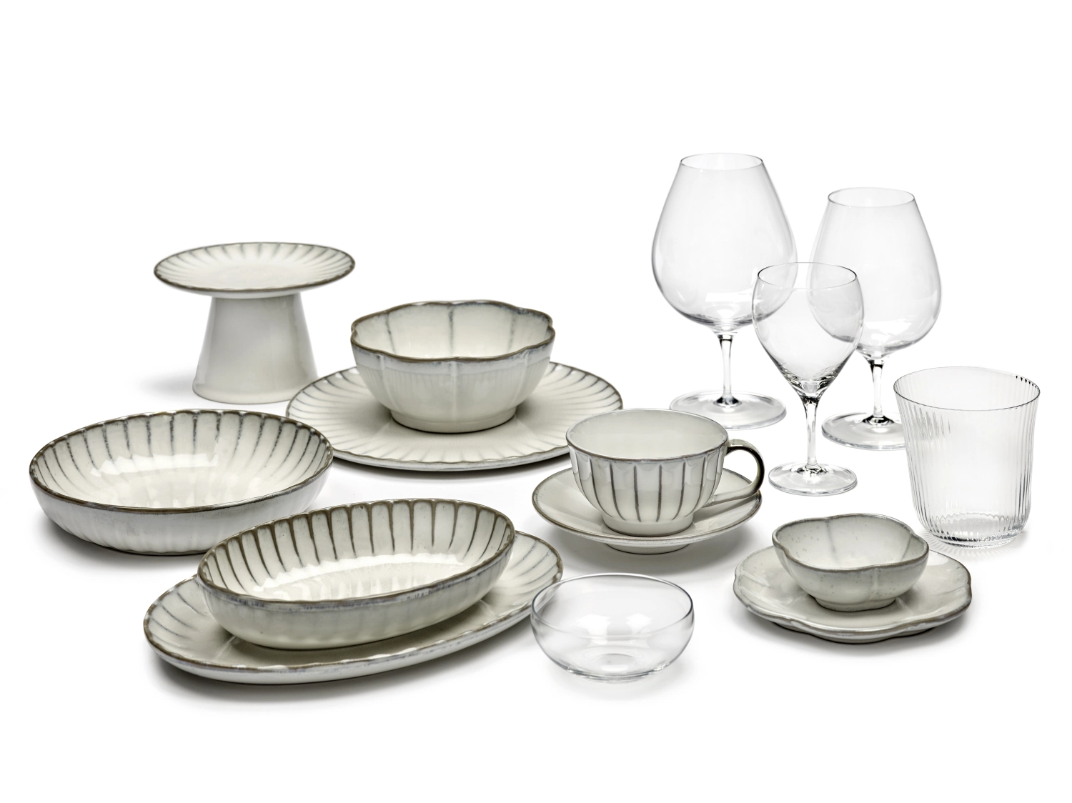 Inku bol de service côtelée ovale