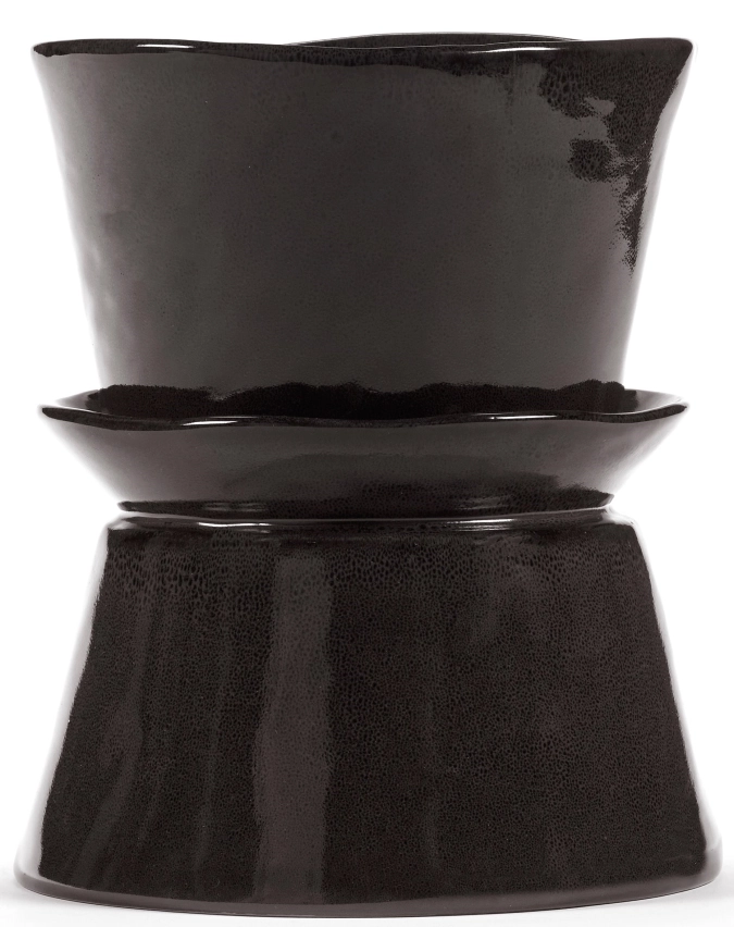 La Mère Vase/Servière D19 H22 cm Ebony