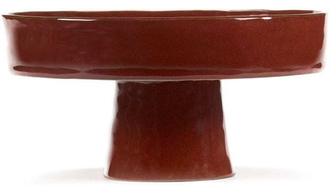 La Mère assiette creuse sur pied D25 H12.5 cm Venetian Red