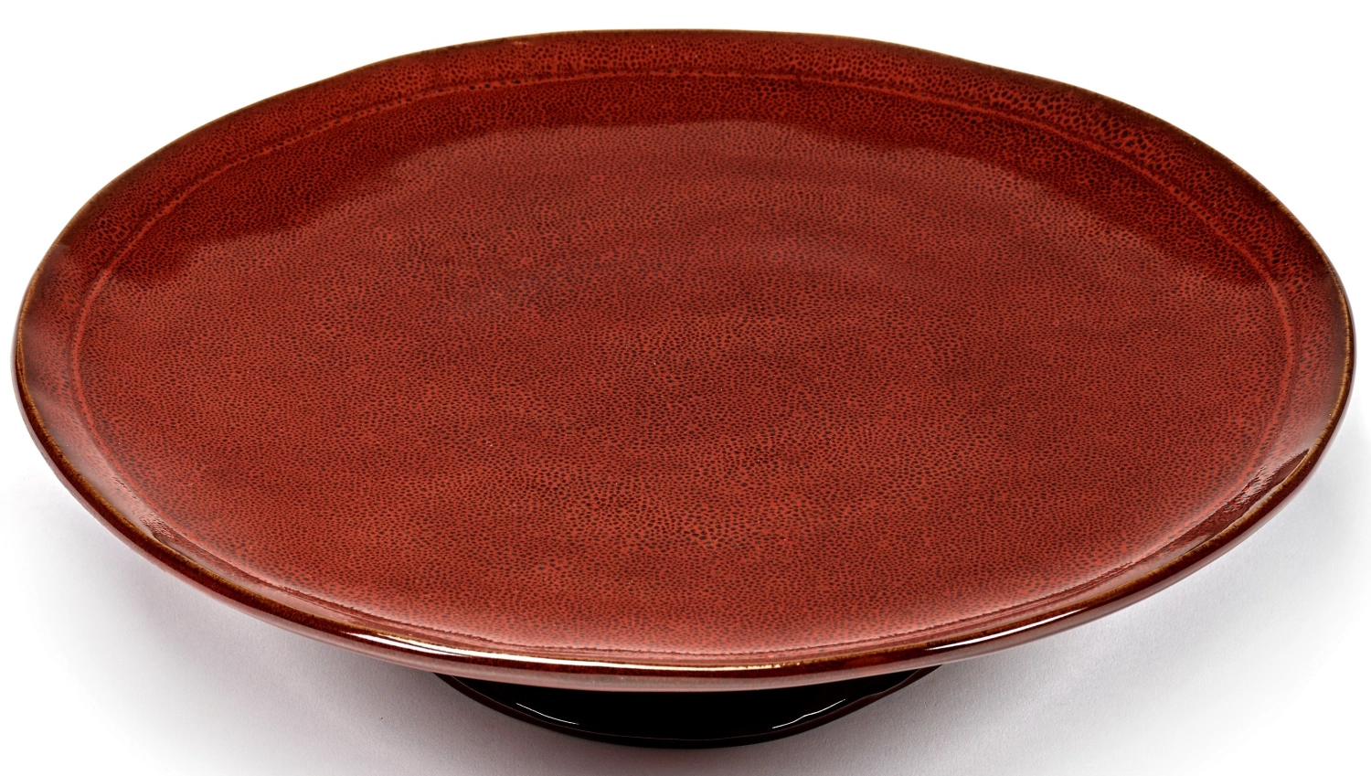 La Mère assiette grande sur pied D30.5 H6cn Venetian Red