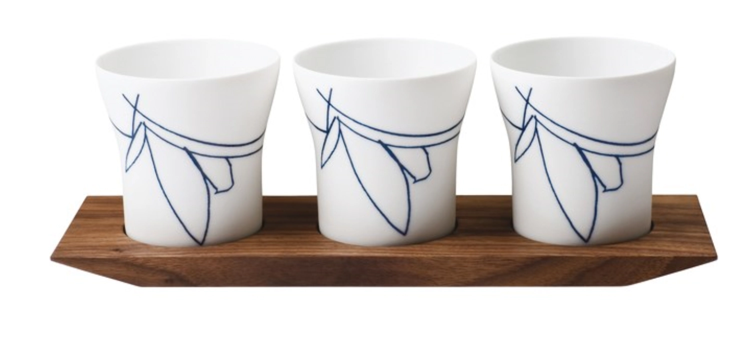 Grenat Set de 3 photophores sur plateau