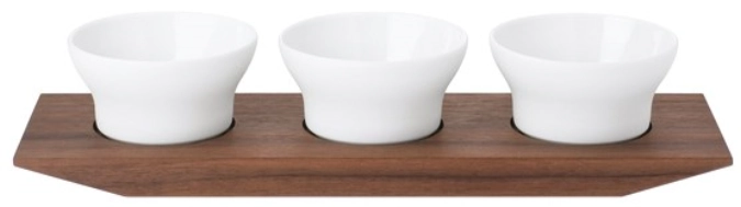 Velvet 3er-Set Salz- und Gewürzeschälchen auf Tablett