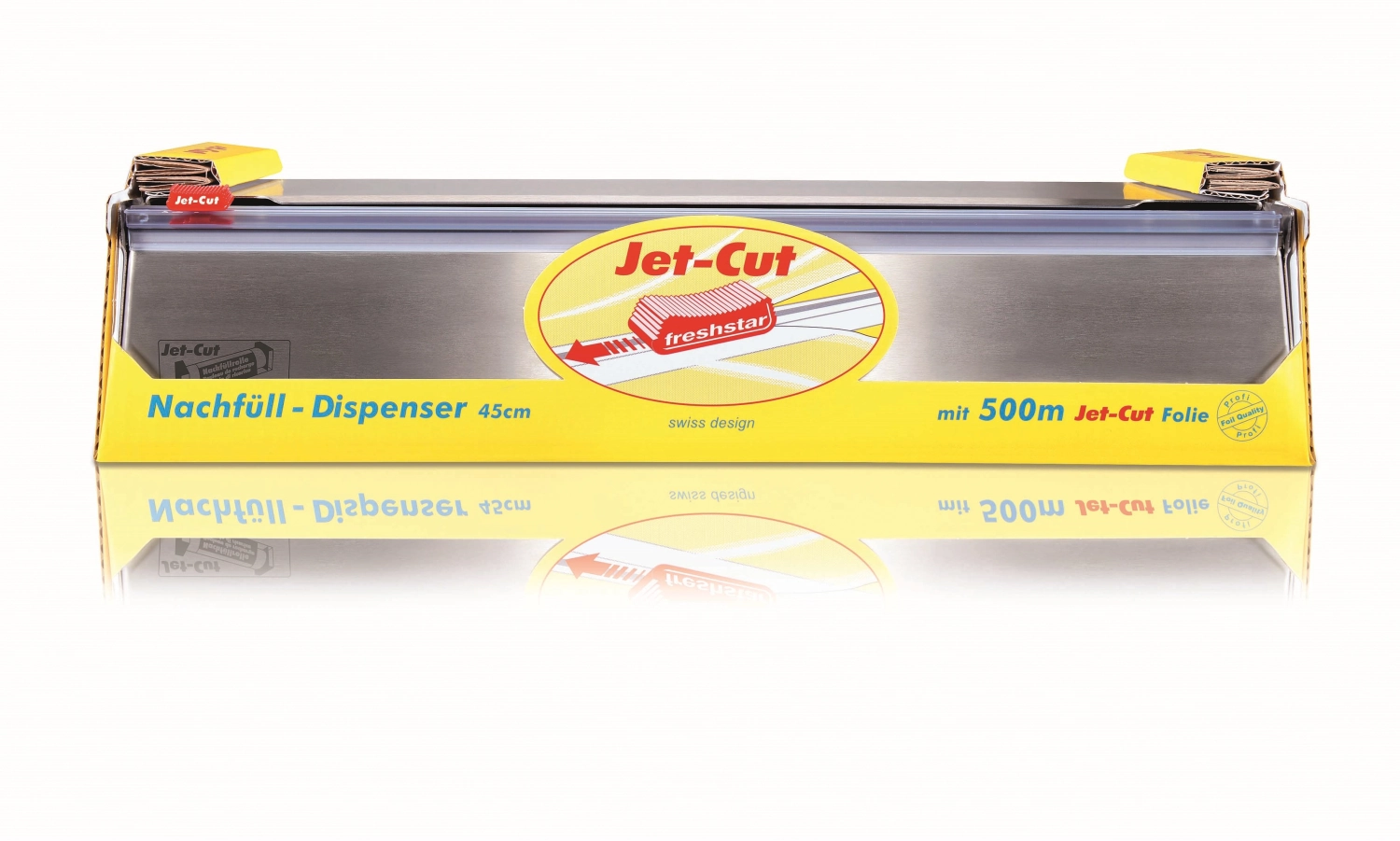 Jet-cut refill inox dispenser + 1 rouleau 45cm x 500m pvc