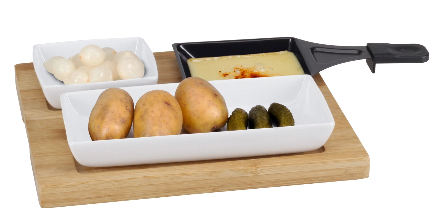 Raclette - assiettes en bambou, set de 5 pièces