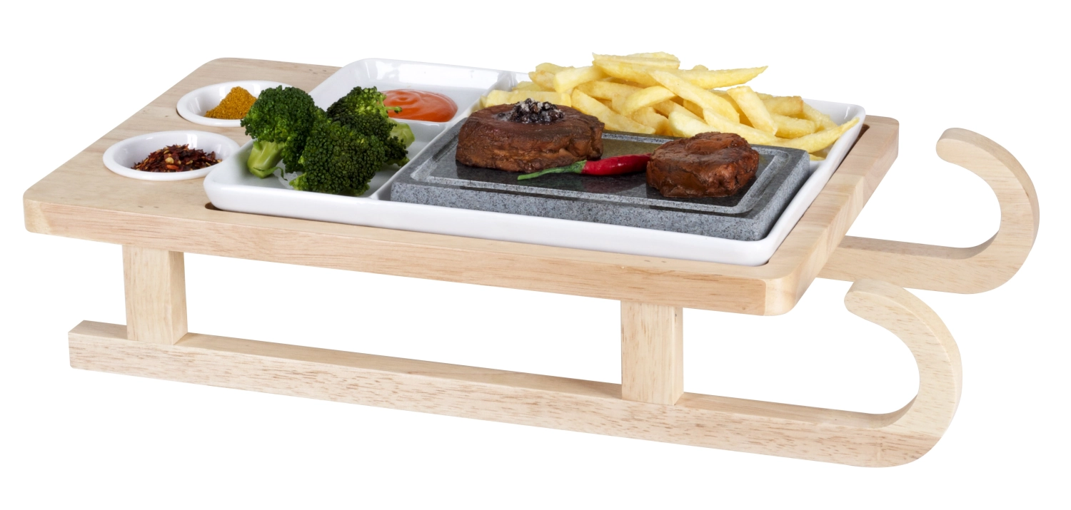 Hot Stone Set Schlitten, 49x26.5x12.5cm