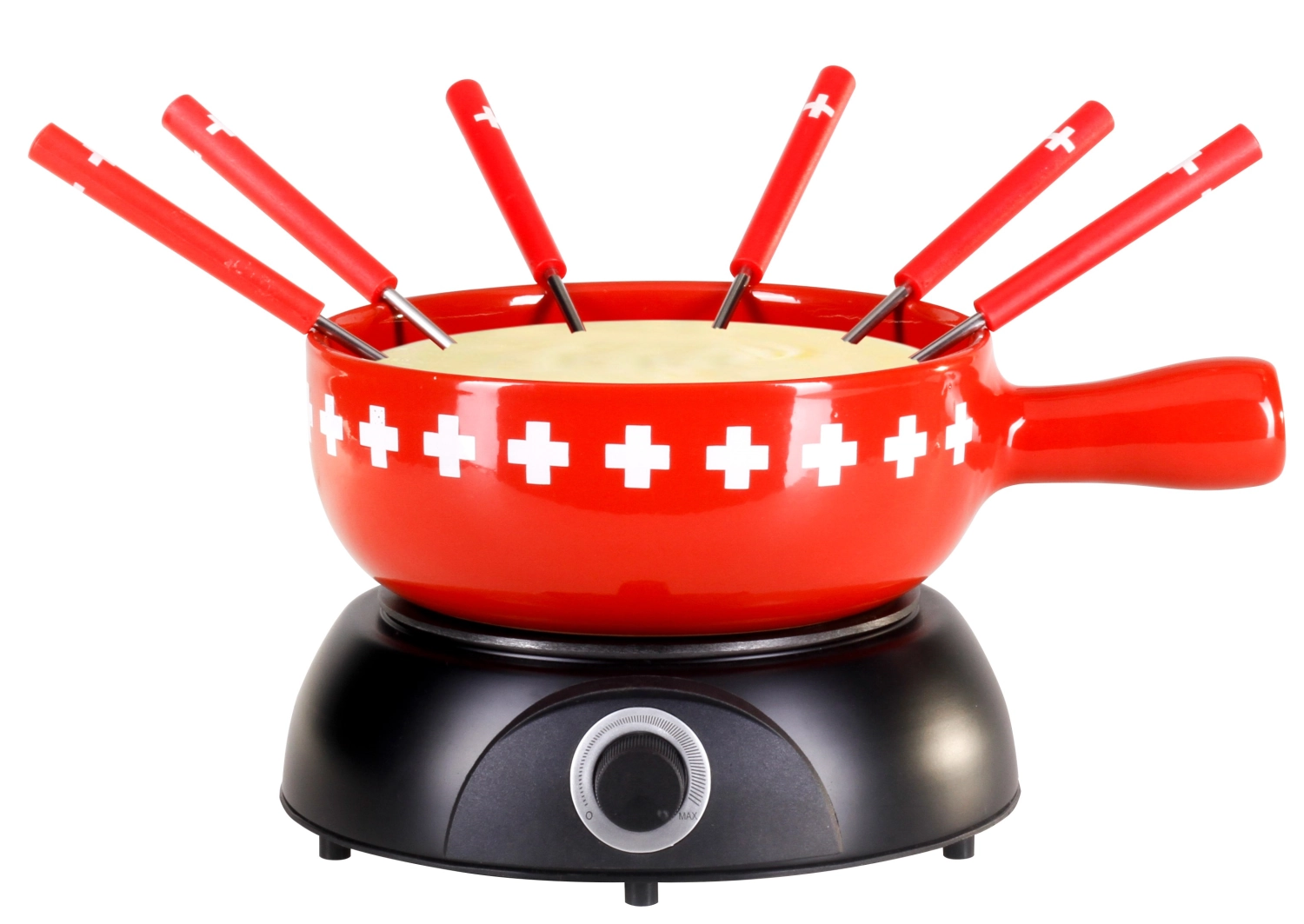 Elektro Käsefondue Set 8-tlg. CH-Band, Ø22cm