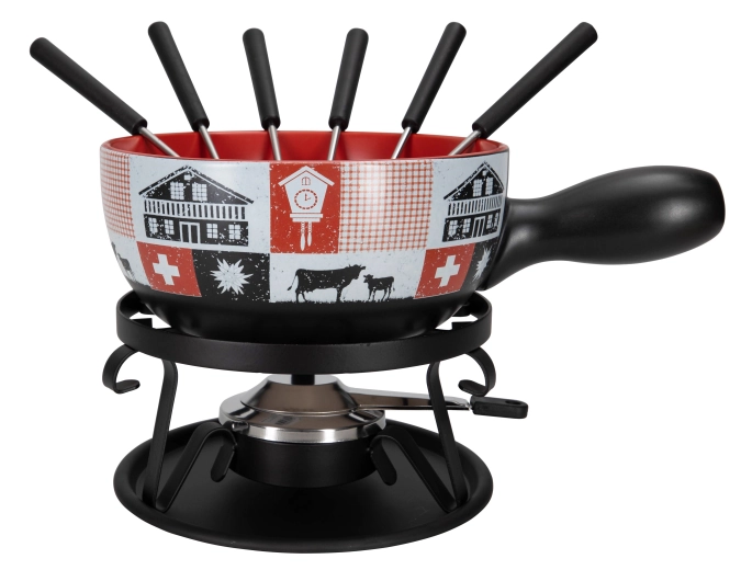 Käsefondue-Set "Swissness",9-teilig, Ø22cm, ,farbig