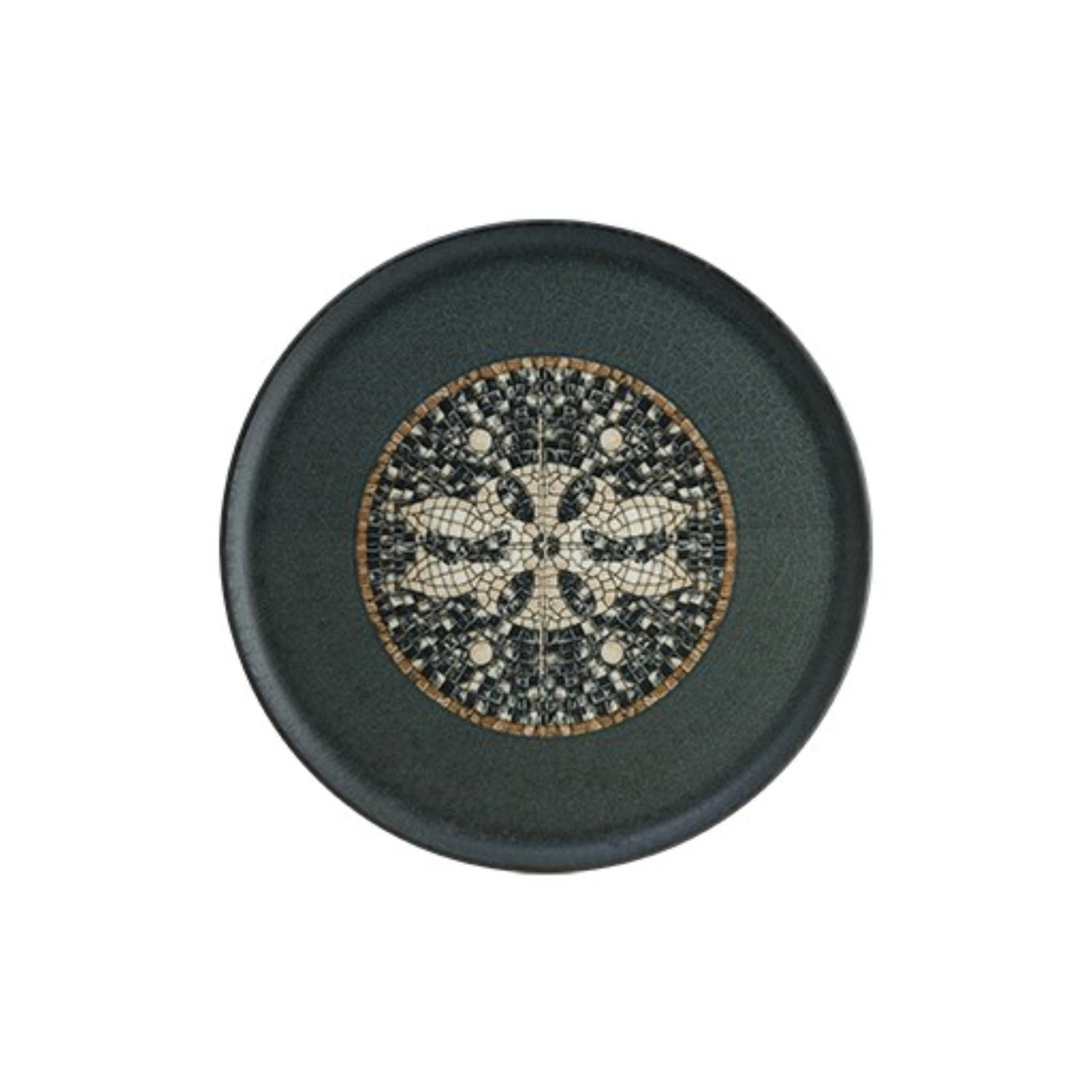 Mésopotamie Mosaïque Assiette Gourmet plate D32cm anthracite