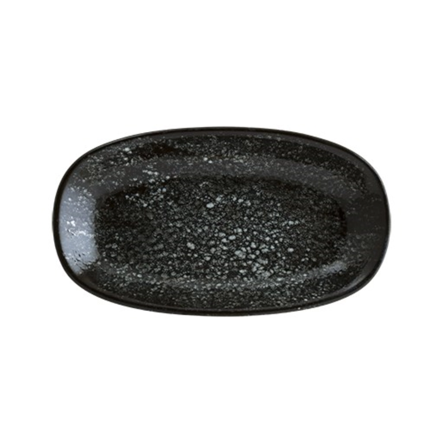 Assiette de service Cosmos ovale 15x8.5cm noir