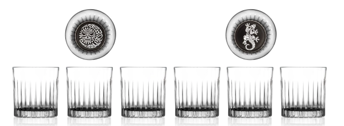 6er Set Maori Dof Becher u. Geko