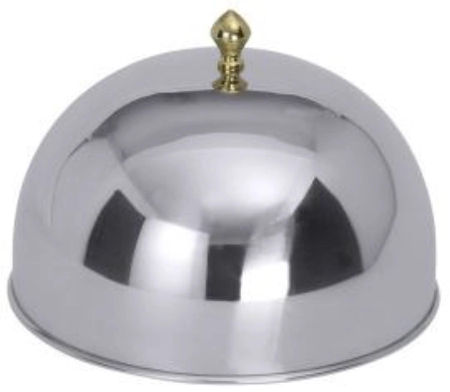 Speiseglocke ø23.6cm Edelstahl Griffknopf vergoldet