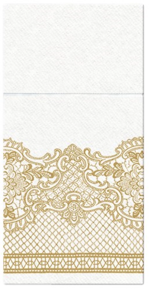 pochette à couverts 25x Royal lace gold, 40x40cm