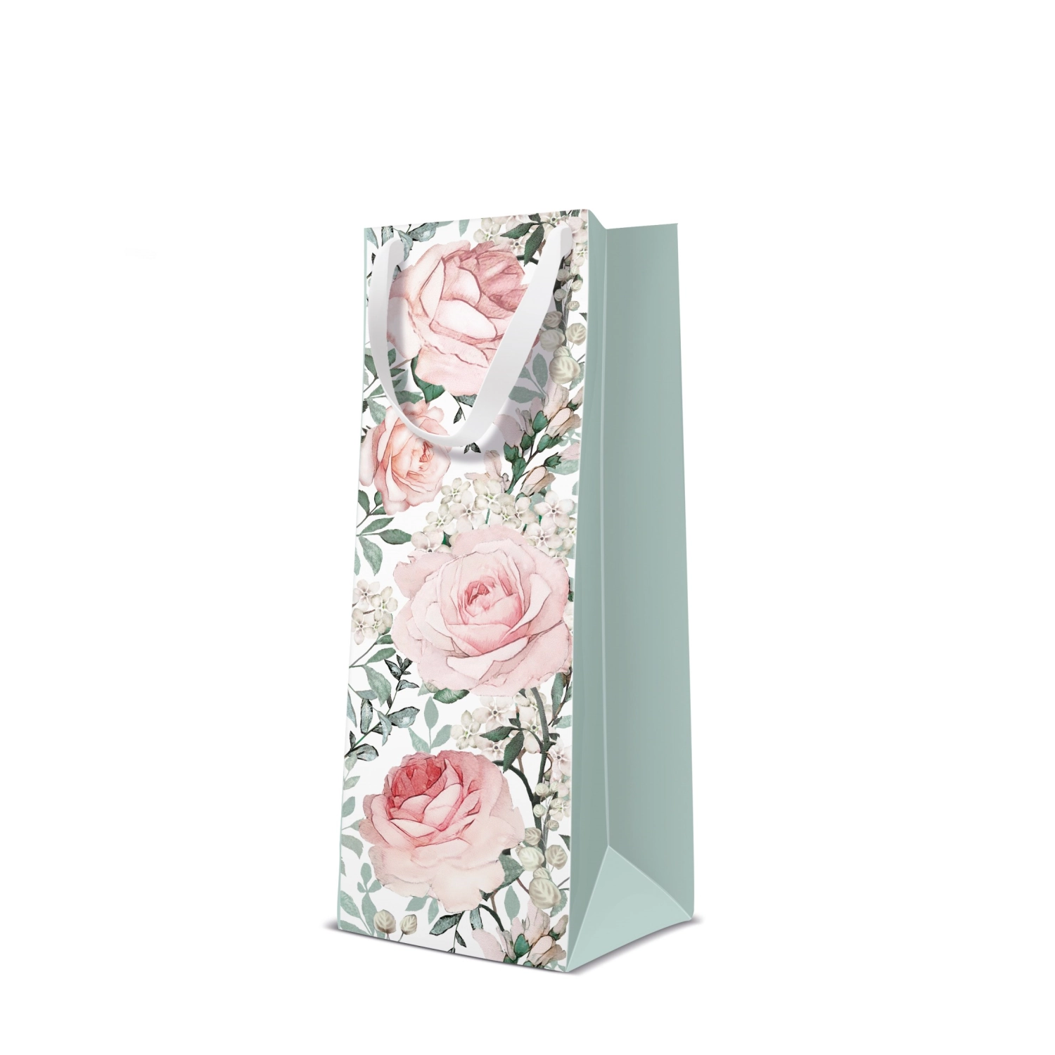 Sac cadeau p. bouteille Georgeous Roses 12x10x37cm