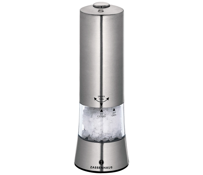 Moulin à sel « Gera » électrique 18 cm acier inoxydable