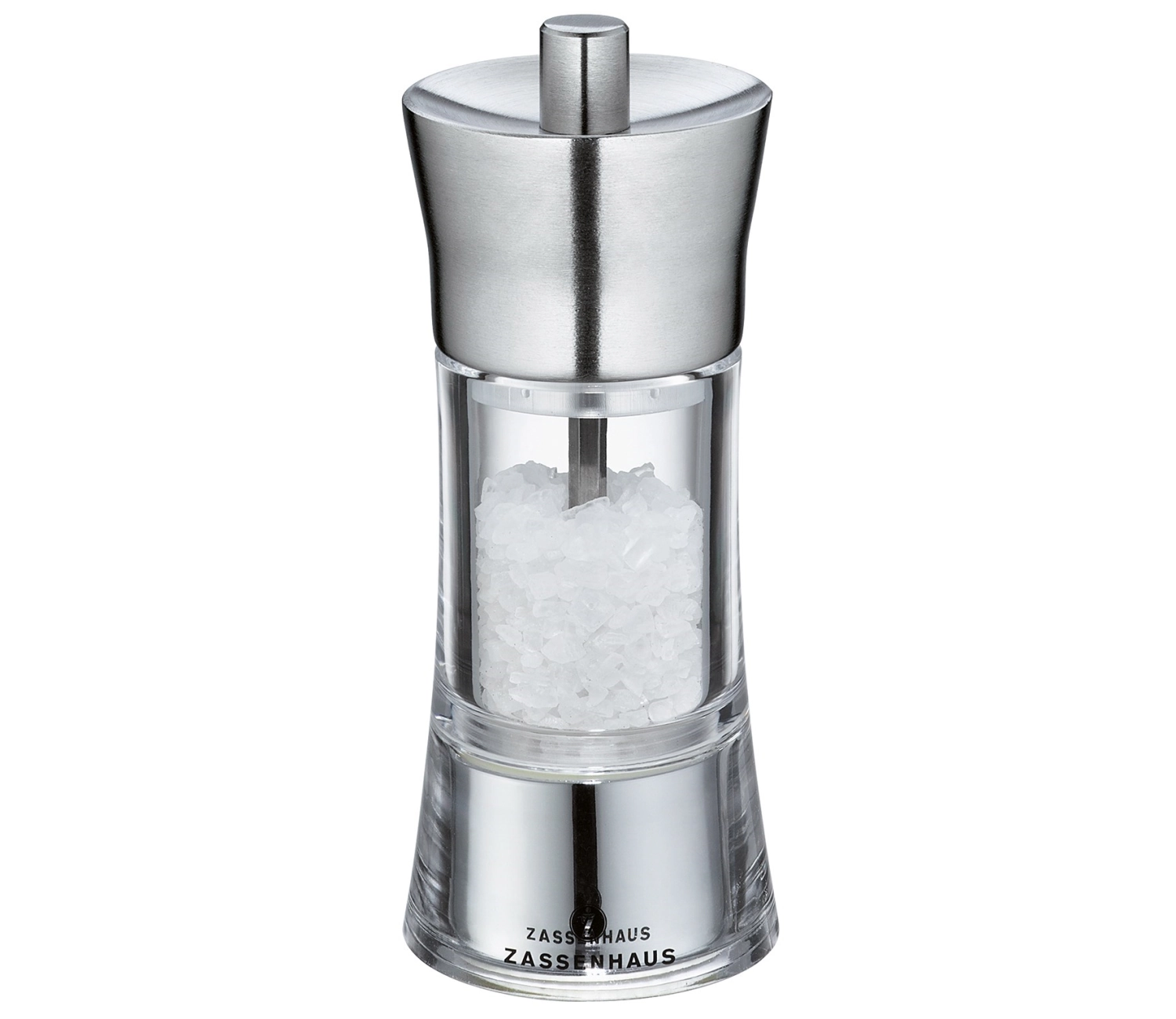 Moulin à sel « Aachen » 14 cm inox/acrylique