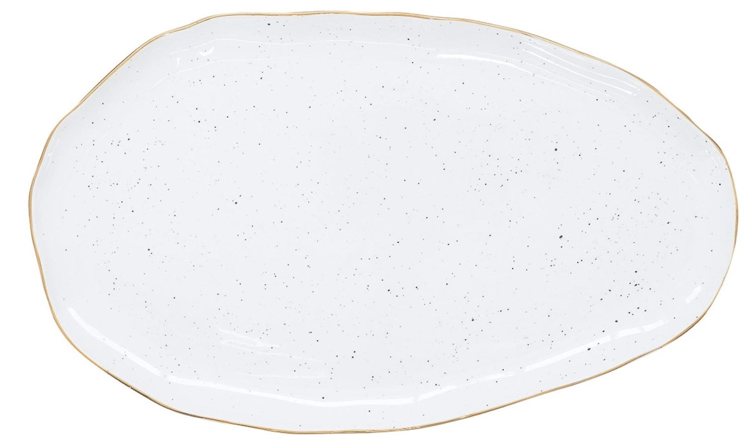 Artesanal plat de service, blanc, 36x21.5cm