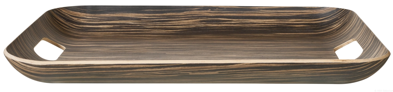 Wood plateau en bois rectangulaire, ebony