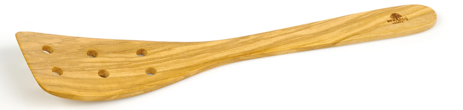 Spatule galbee verni 6 trous 30cm olivier