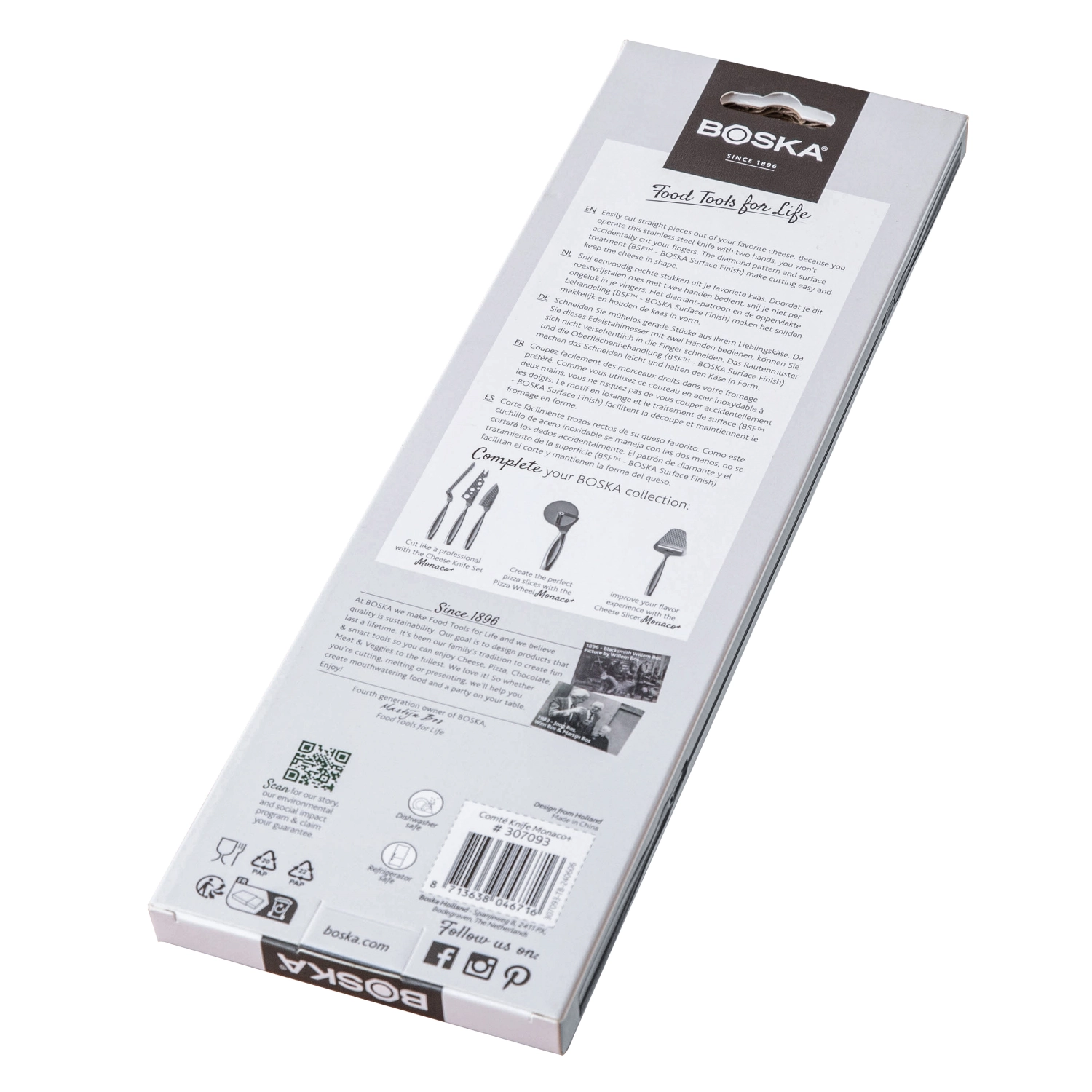 Couteau à fromage comté monaco+ nr.7 argent inox 290x80x10mm