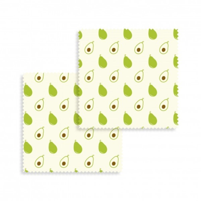 2 x enveloppes en cire d'abeille avocat 20x20cm