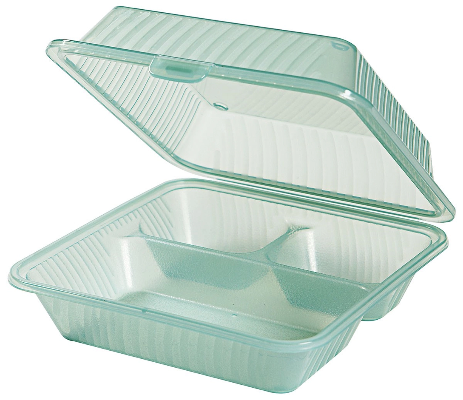 Eco-Takeouts récipient, vert 3 compartiments 23 x 23 x 9 cm