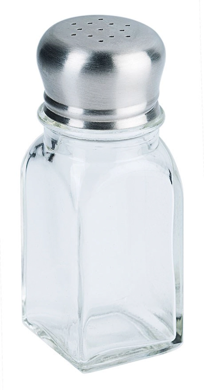 Salière/poivrière en verre/acier inoxydable Cap, 4x10.5 cm