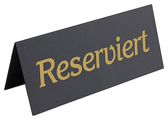 Aufsteller schwarz/gold "Reserviert", 12x5 cm